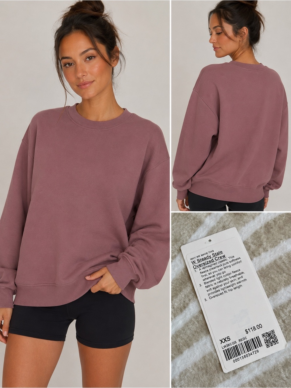 lululemon athletica MauveW Steady State Oversized Crew Sweatshirt